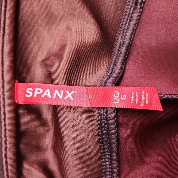 SPANX The Faux Suede High Rise Burgundy Leggings Pants - Picture 6 of 9